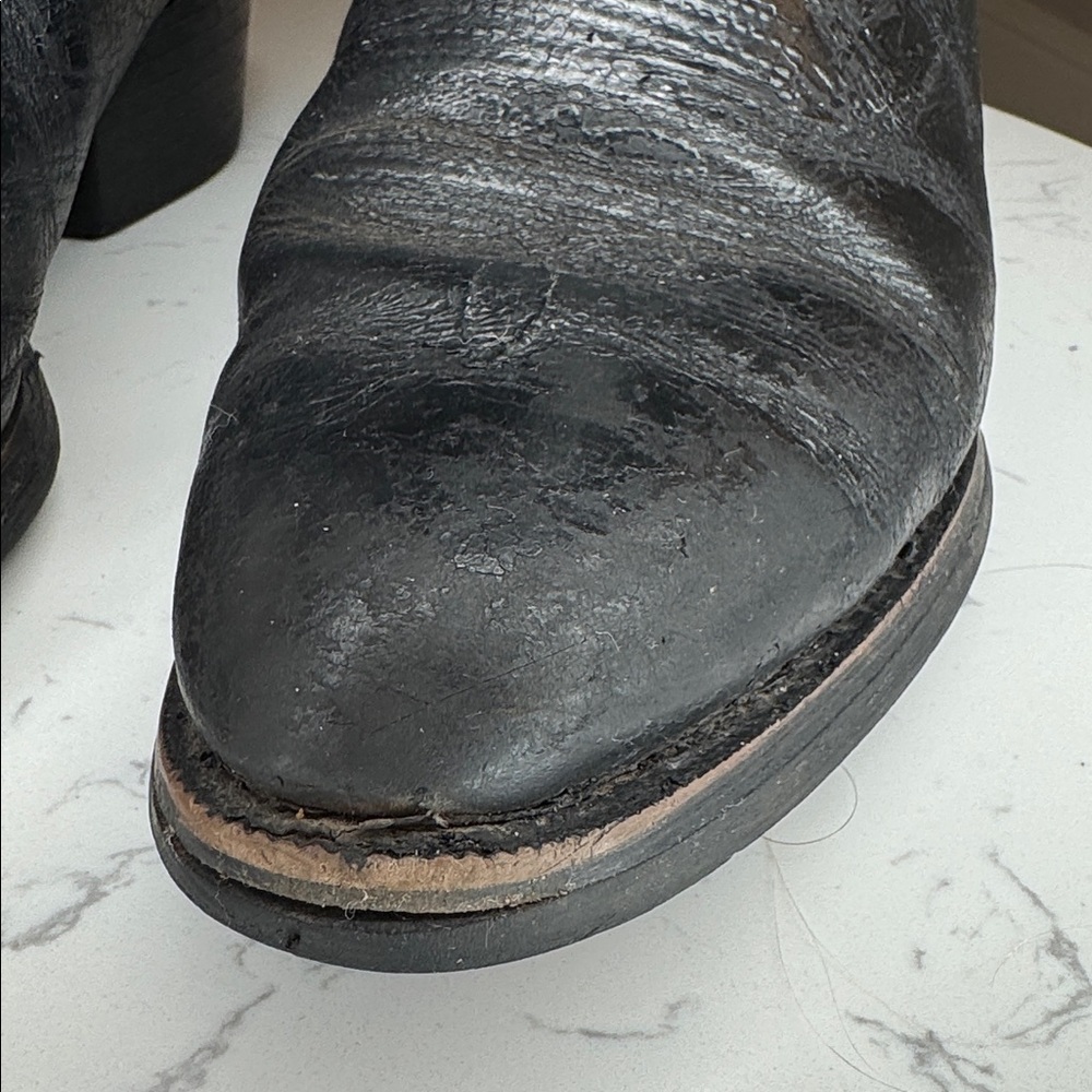 Tony Lama Black and Brown Cowboy Western Leather Boots style RR4001 - 8D - Picture 12 of 16